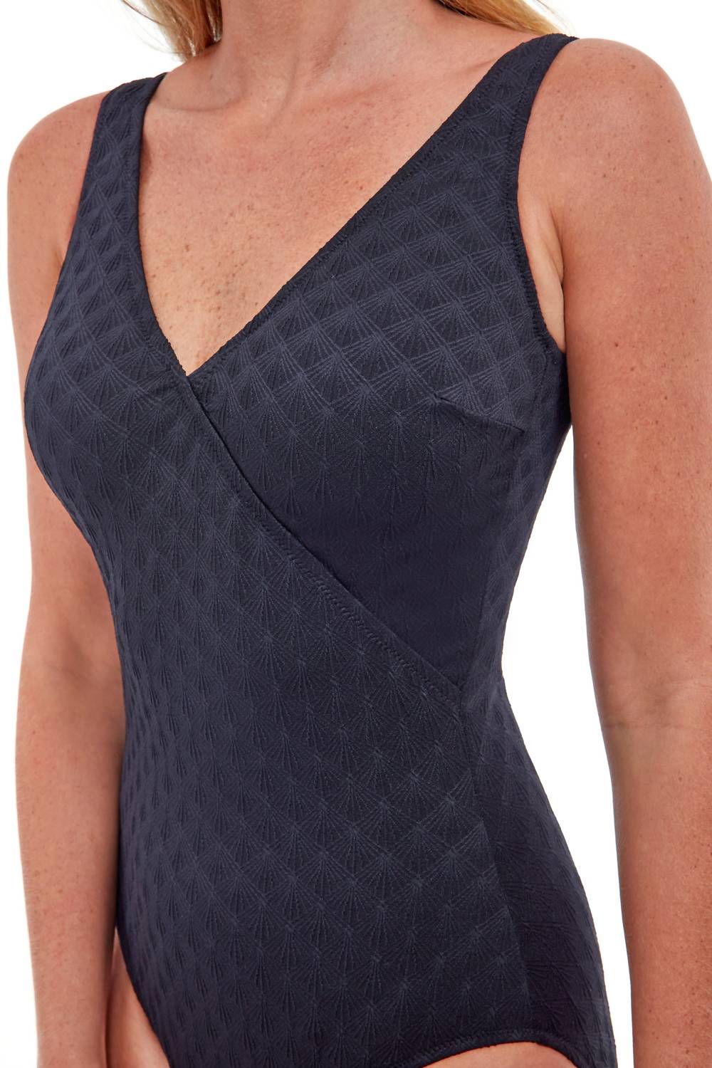 Gottex - Textured V-Neck Surplice One Piece Swimsuit