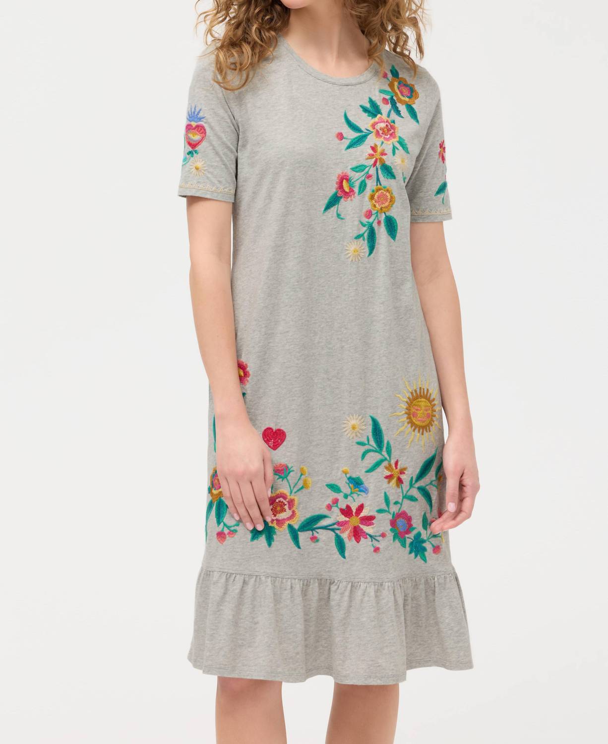 Johnny Was - ZIVIANA RUFFLE HEM KNIT MIDI DRESS