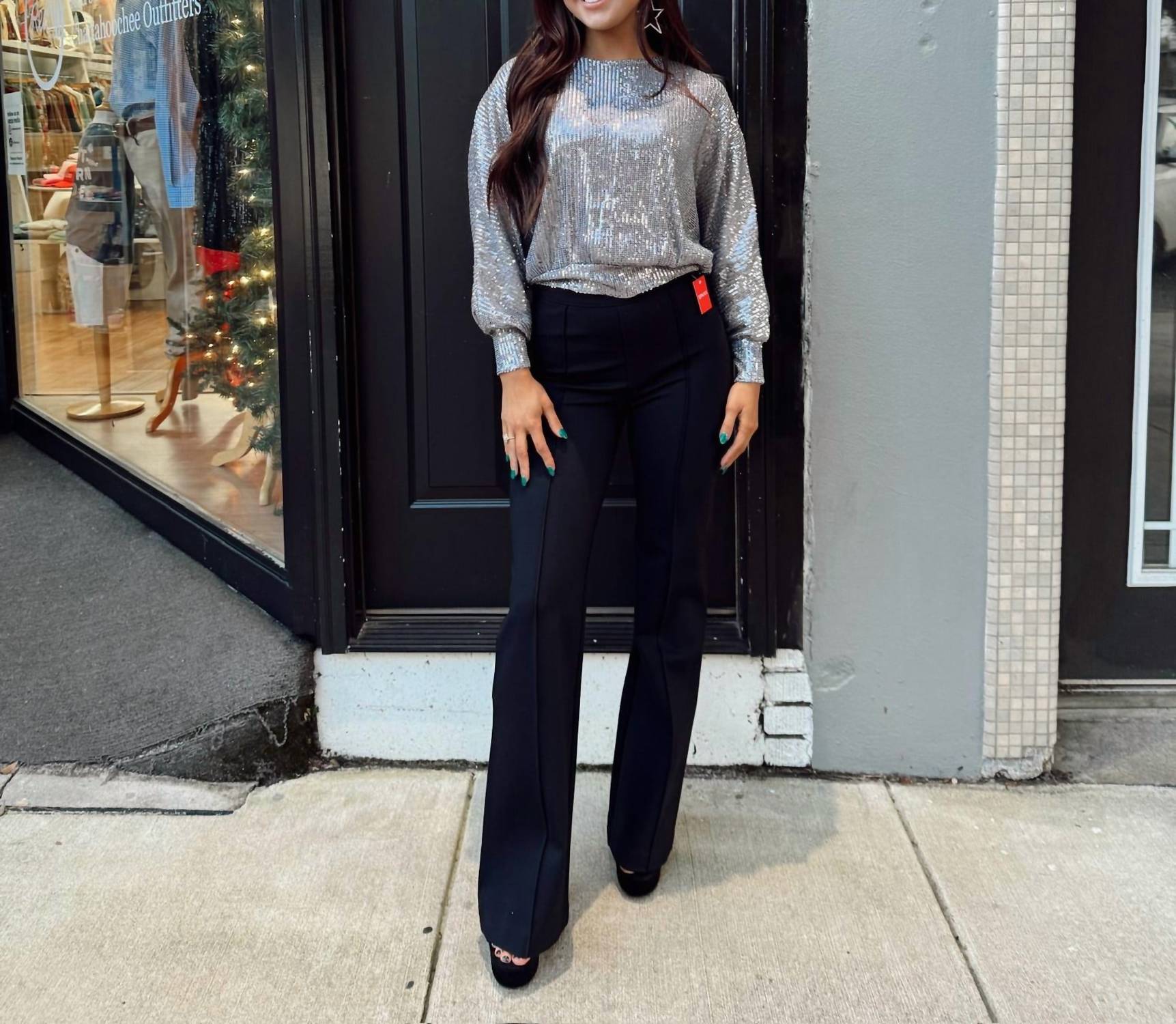Molly Bracken - Sequin Open Back Sweater