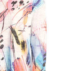 Jess & Jane Kala High Low Burnout Top in white multi - women's shirt - alternate view