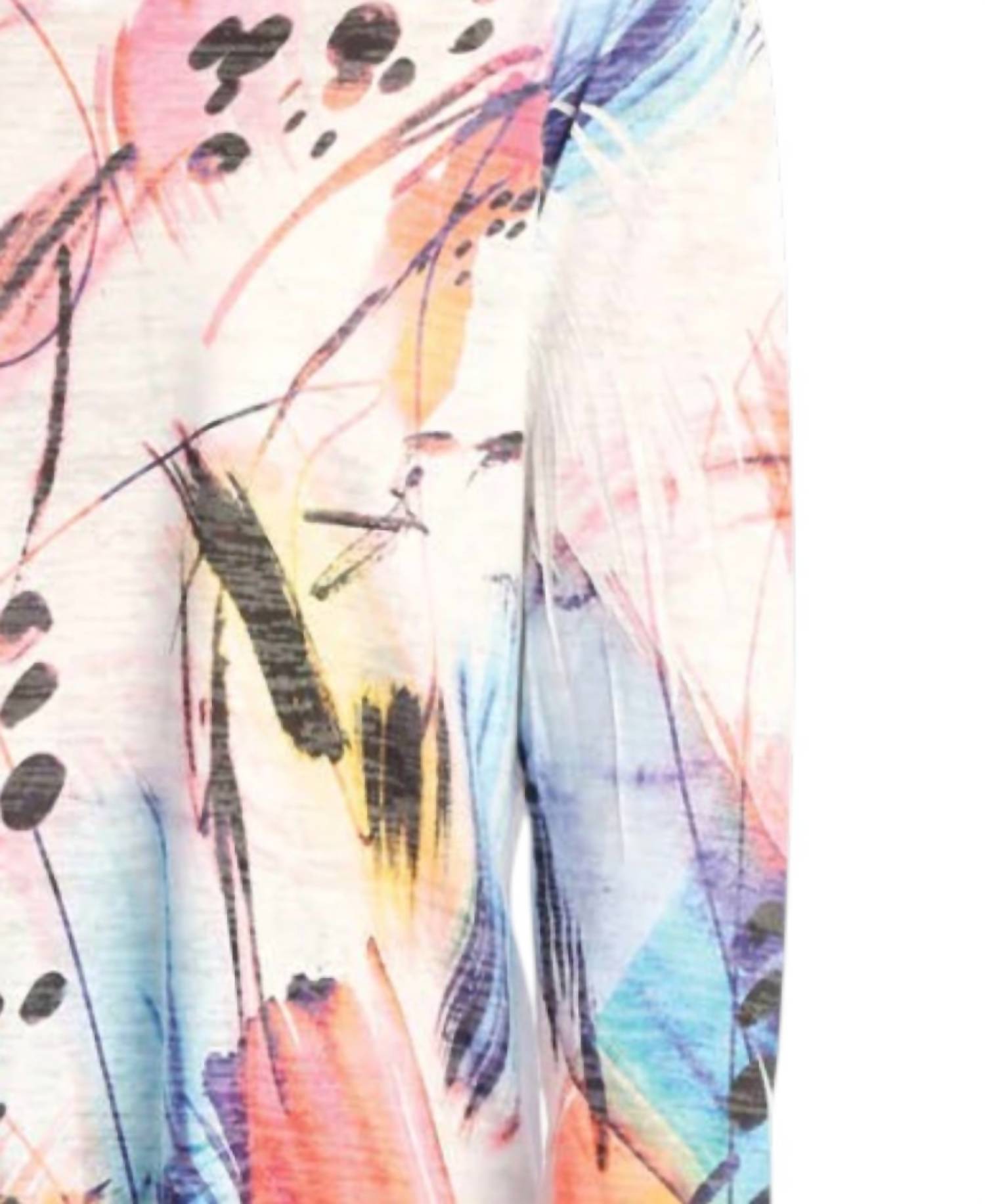 Jess & Jane Kala High Low Burnout Top in white multi - women's shirt - alternate view