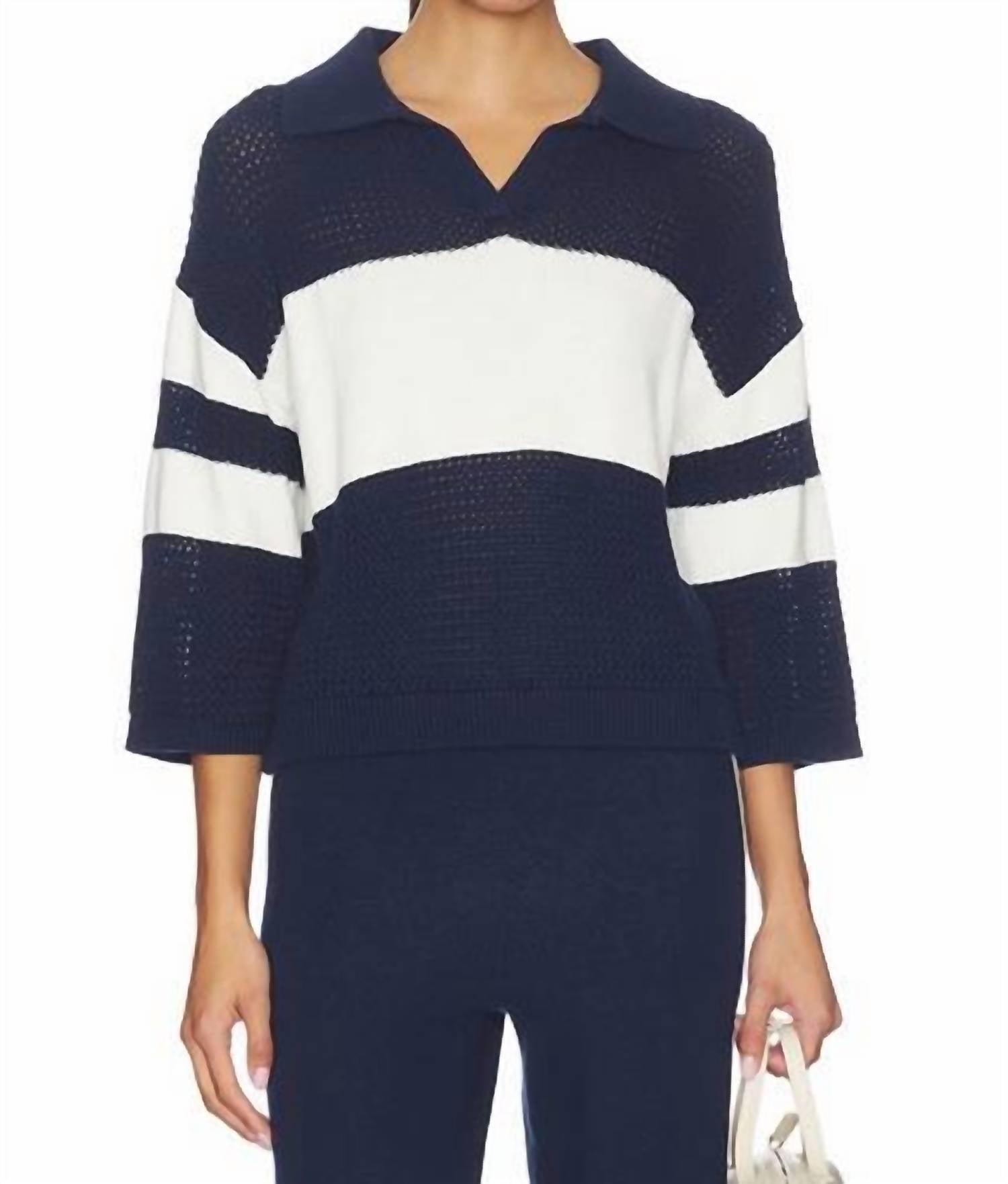 525 America - Zuri Johnny Collar Mesh Rugby Pullover