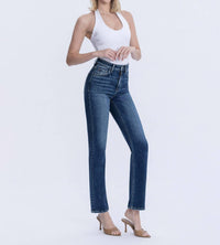 VERVET BY FLYING MONKEY Celestial Glow High Rise Full Length Straight Jeans in dark wash - women's jeans - view 6