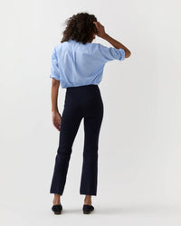 Ann Mashburn Lara Knit Flare Cropped Pant in navy supima cotton - women's pants - view 4