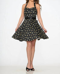 Orchid Bloom - Violine Halter Swing Dress