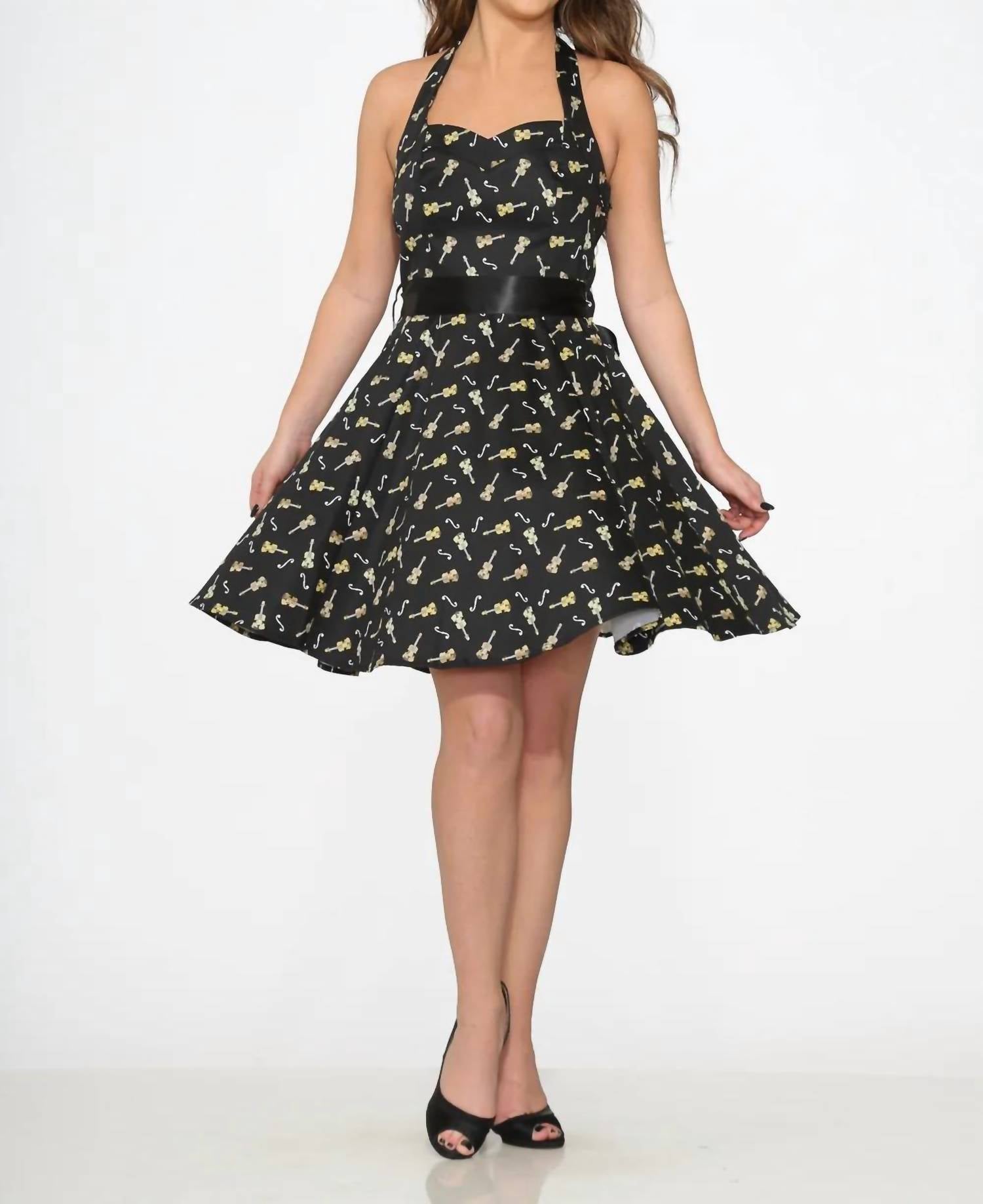 Orchid Bloom - Violine Halter Swing Dress