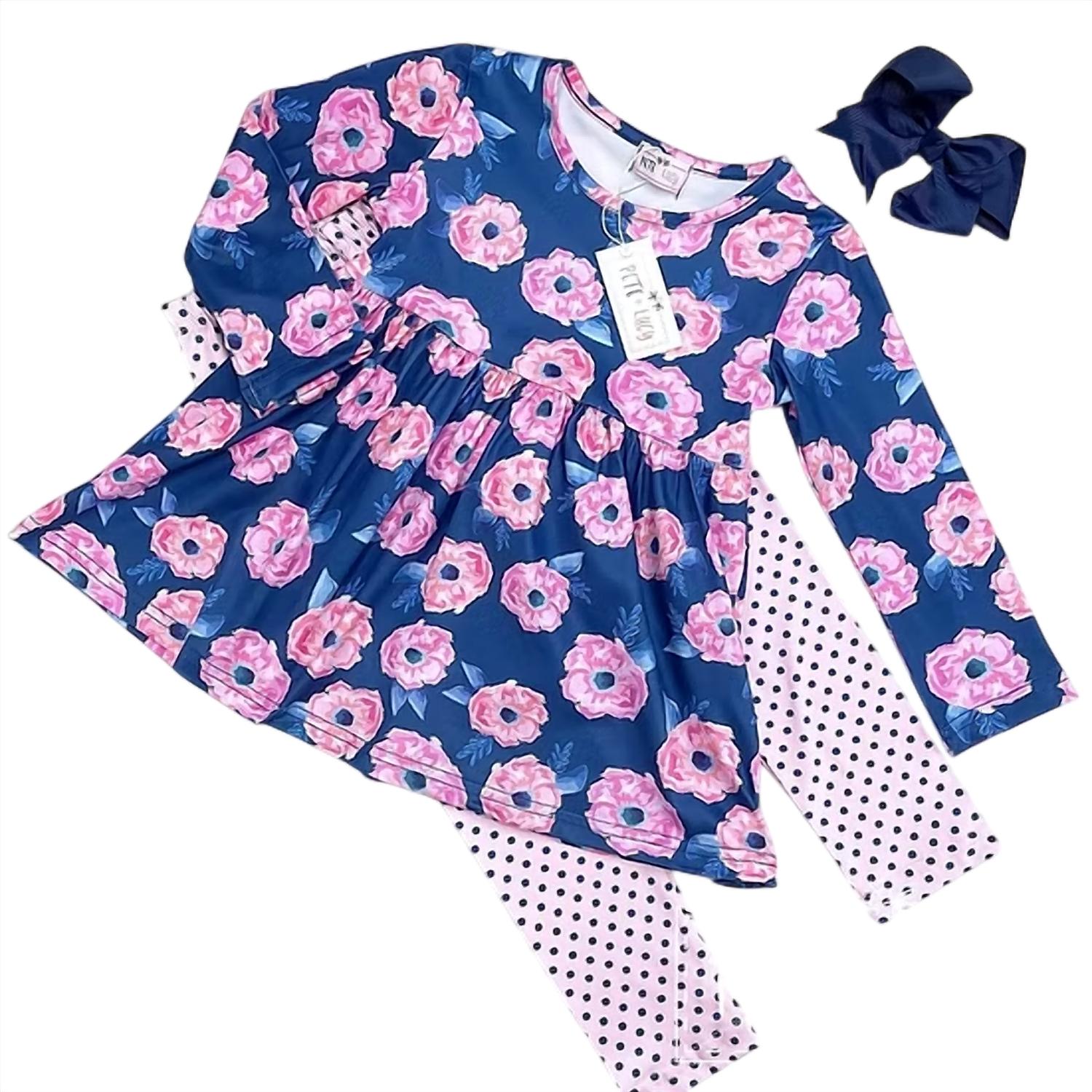 Pete + Lucy - Girls Neon Garden Pant Set