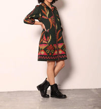 maude vivante Ava Mini Dress in forest stitch - women's dress - view 4