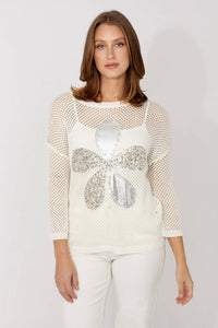 Frank Lyman - Saphine Sequin Floral Embellished Sweater