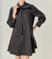 English Factory Bow Dress in black - women's dress