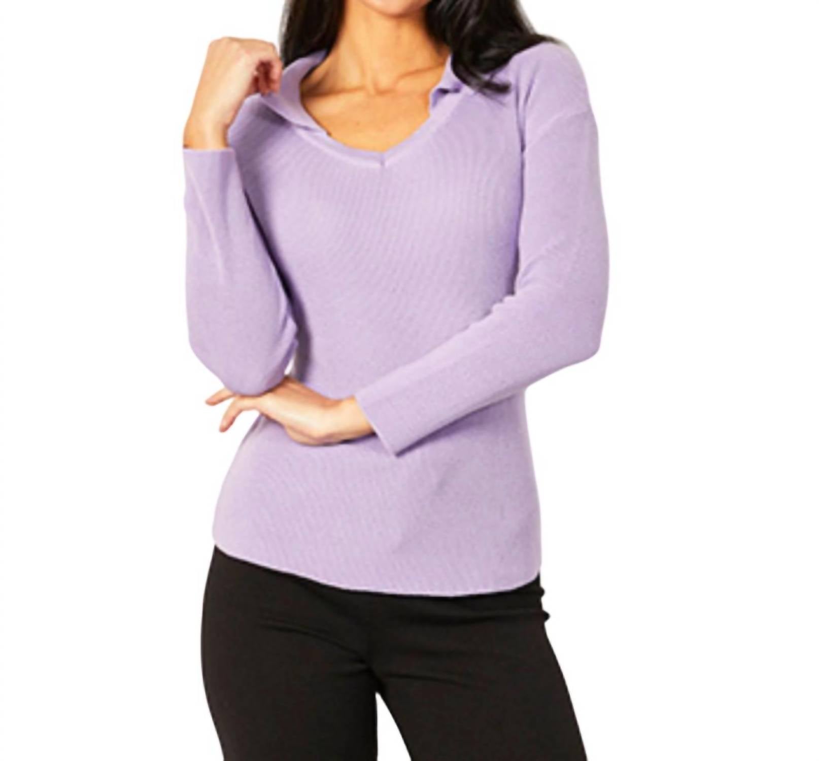 Collared V-Neck Top