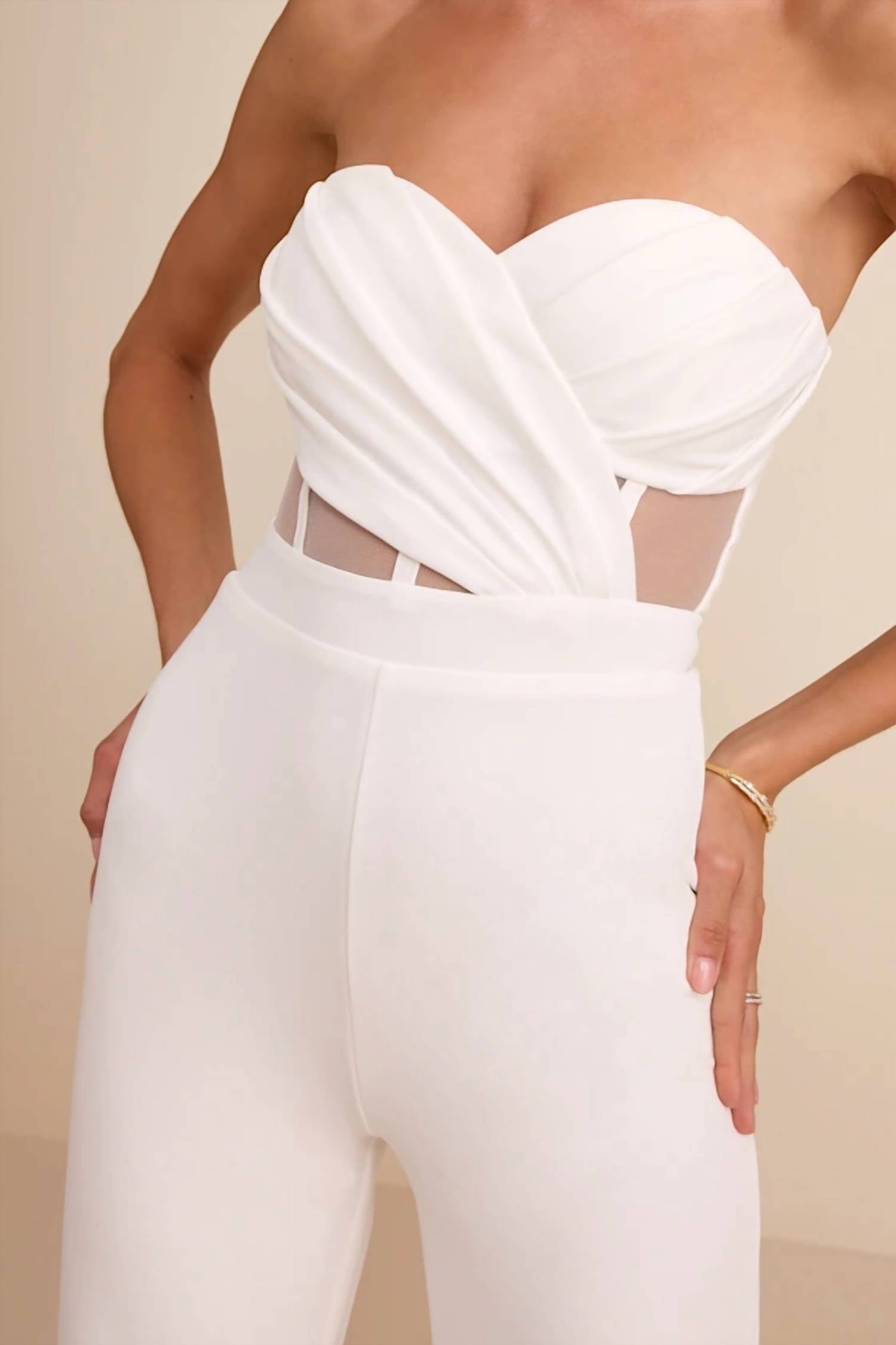 Lulus Surely Stunning Strapless Bustier Jumpsuit in ivory - women's pants - view 5
