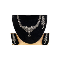 Donna Vinci Women's J130 Necklace And Earrings Jewelry Set in black - women's jewelry - detail view