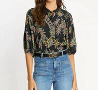 CABALLERO Juliette Top in paisley floral - women's long sleeve top