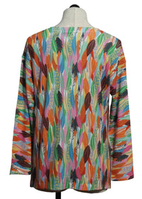 Nally & Millie - Women's V Neck Leaf Print Top
