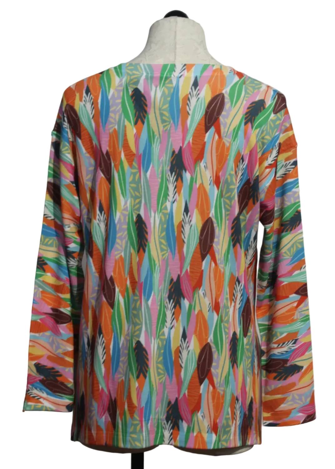 Nally & Millie - Women's V Neck Leaf Print Top