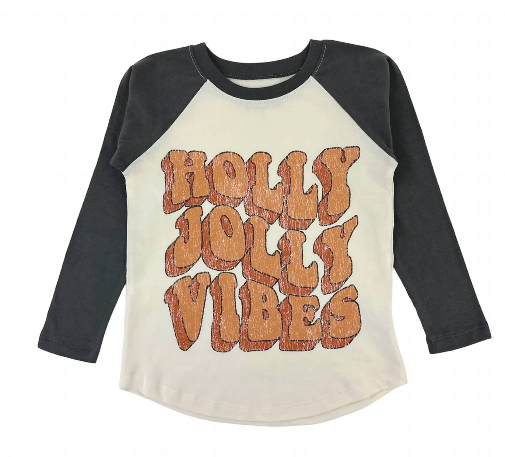 Tiny Whales - Kids' Holly Jolly Vibes Long Sleeve Raglan Top