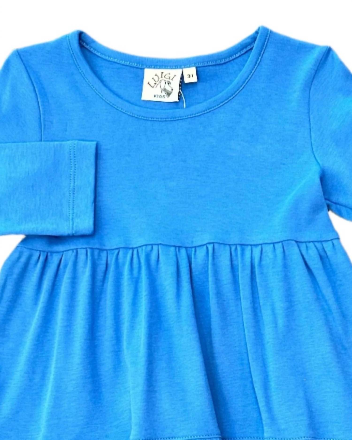 Luigi Kids - Girl's Solid Tiered Long Sleeve Dress