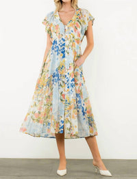 Thml - Buttoned Botanica Dress