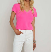 L'Agence - Becca Cotton V-neck Tee