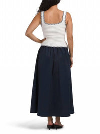Moon River - Button Down Knit Mixed Media Dress