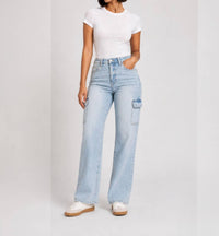 Vervet By Flying Monkey - Women's Vintage High Rise Cargo Jeans