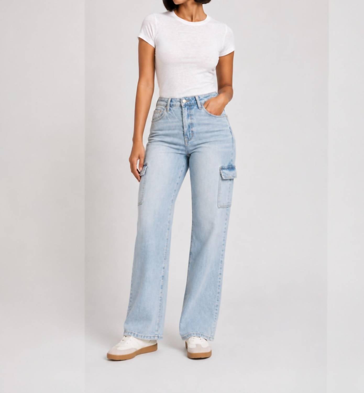 Vervet By Flying Monkey - Women's Vintage High Rise Cargo Jeans