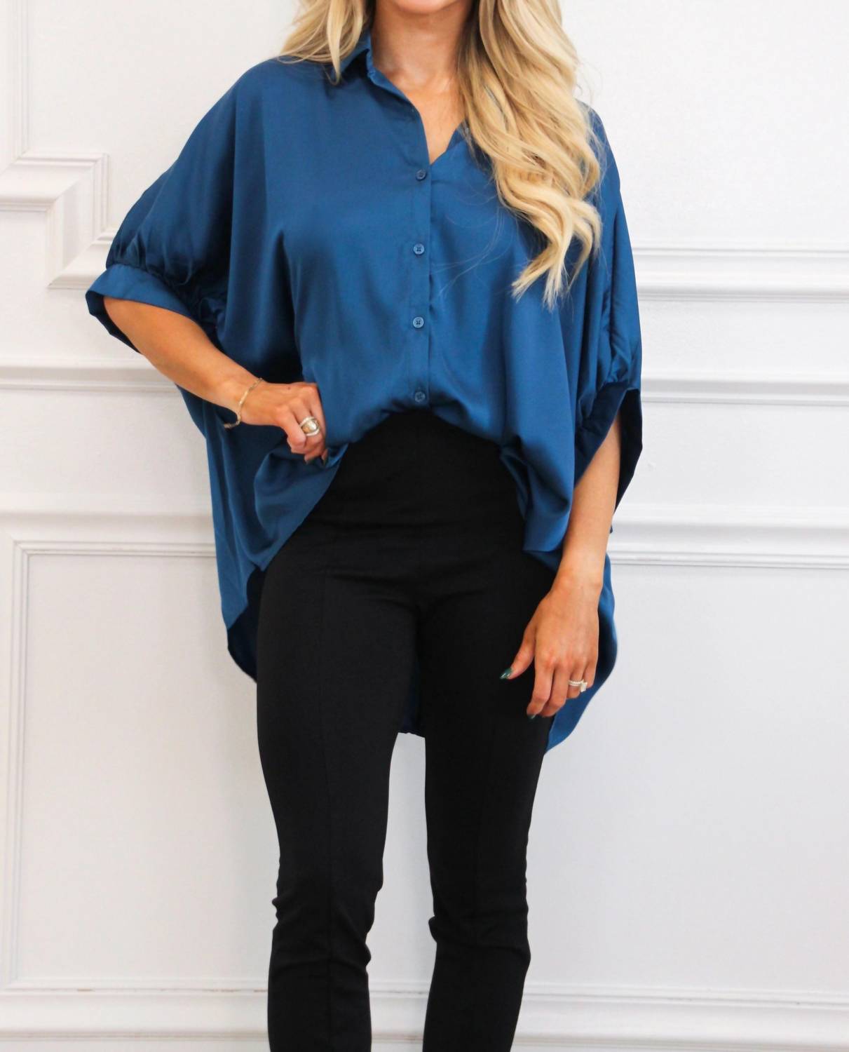 Day + Moon - Solara Satin Button Down Top