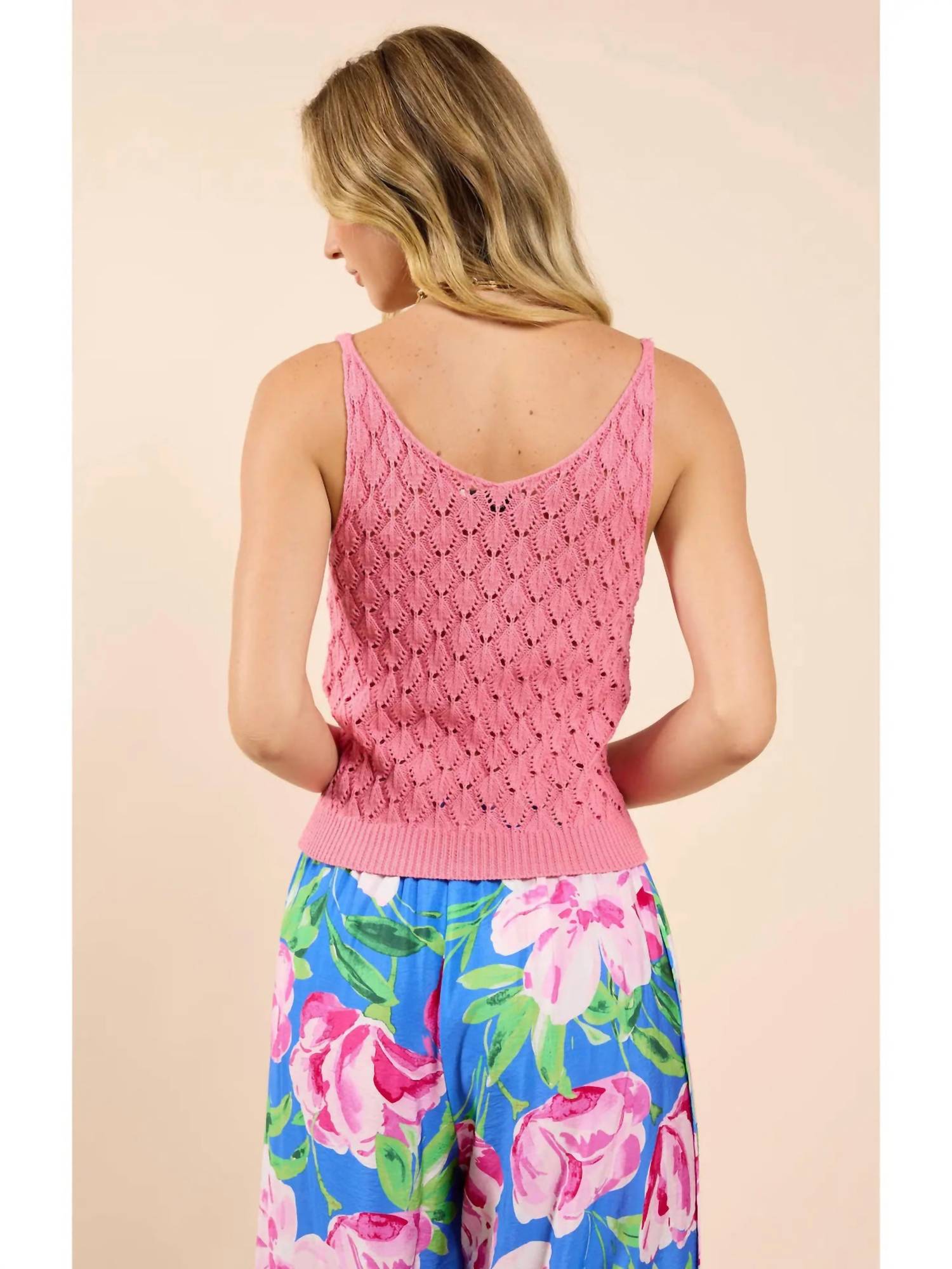 Sadie & Sage - Find Yourself Open Work Sweater Tank