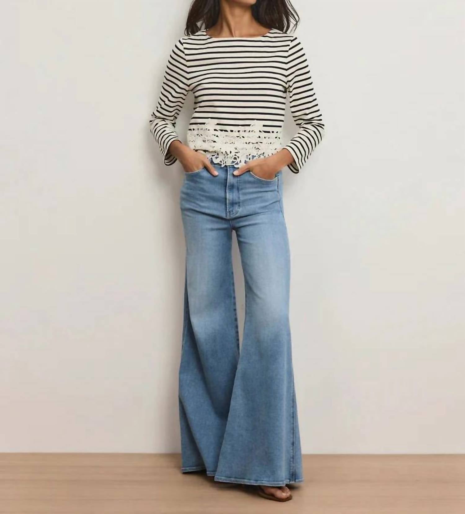 Veronica Beard - Hovey Striped Lace Shirt