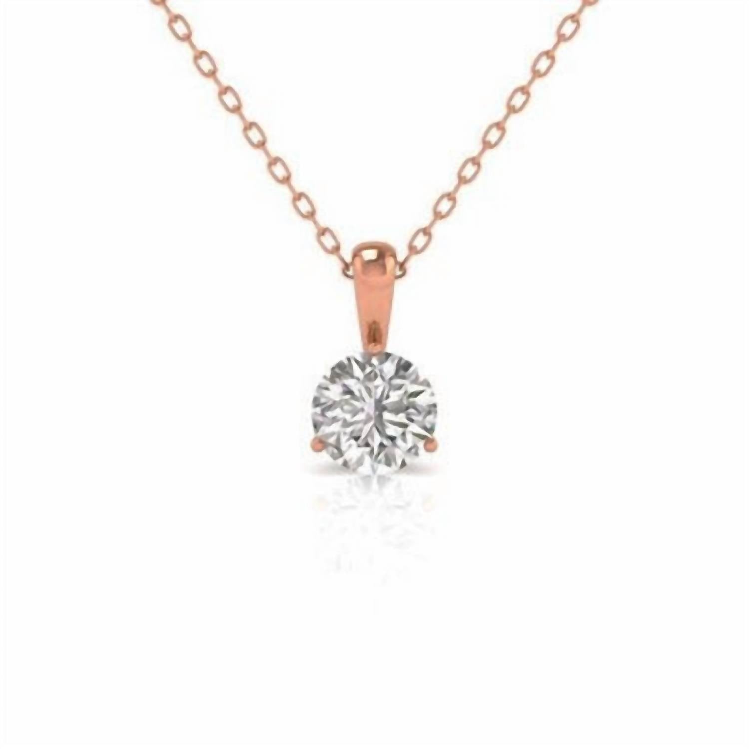 Diana M Jewels - Women's Round Diamond Solitaire On A Bail Pendant (0.50 Ct)