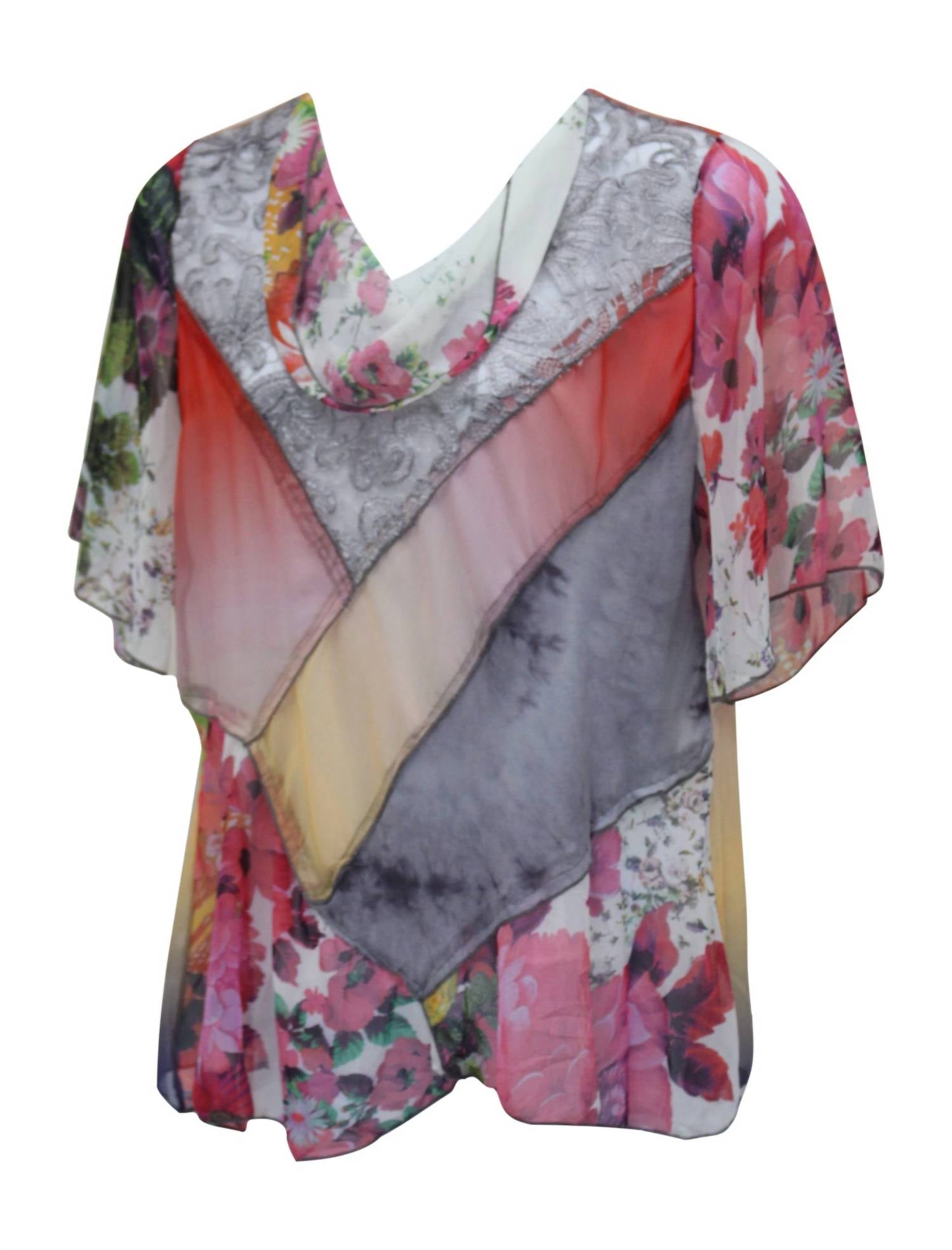 Lv Collection - Floral Cowl Neck Top