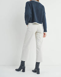 Just Black Denim - Nautical Wide Leg Jeans