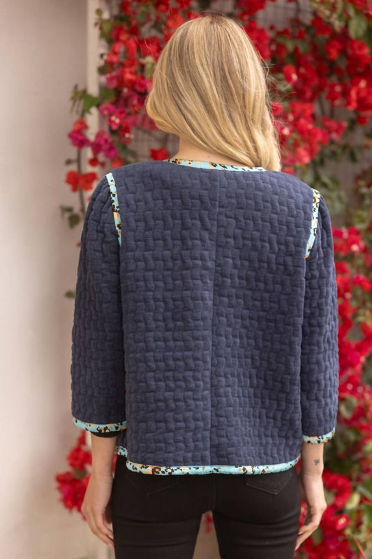 Voy - Three-quarter Sleeve Terry Velour Jacket