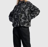 ALEMBIKA Vesper Cozy Moto Jacket in shadow - women's jacket - detail view