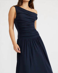 LUCY PARIS Larson Knit Maxi Dress in navy - women's dress - detail view