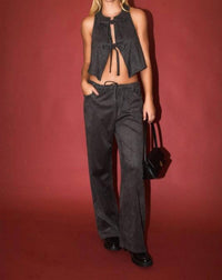 Le Lis - Suede Tie Halter Top