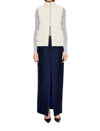 arch4 Cashmere Hammersmith Quilted Knit Vest in ivory - women's jacket