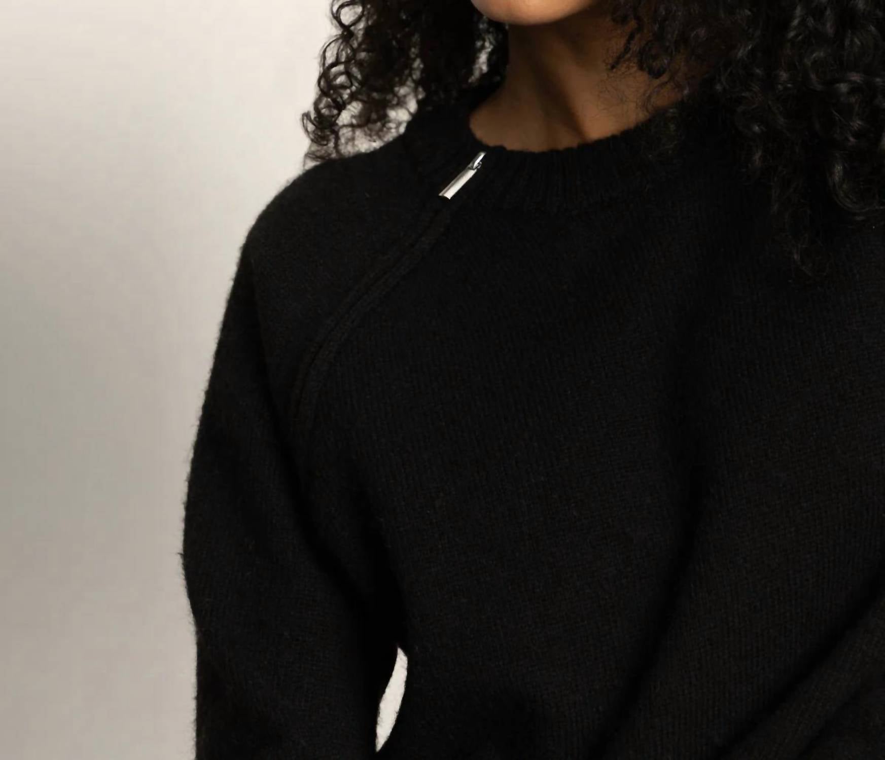 Sanctuary Zip It Sweater in black 1 - women's sweater - view 4