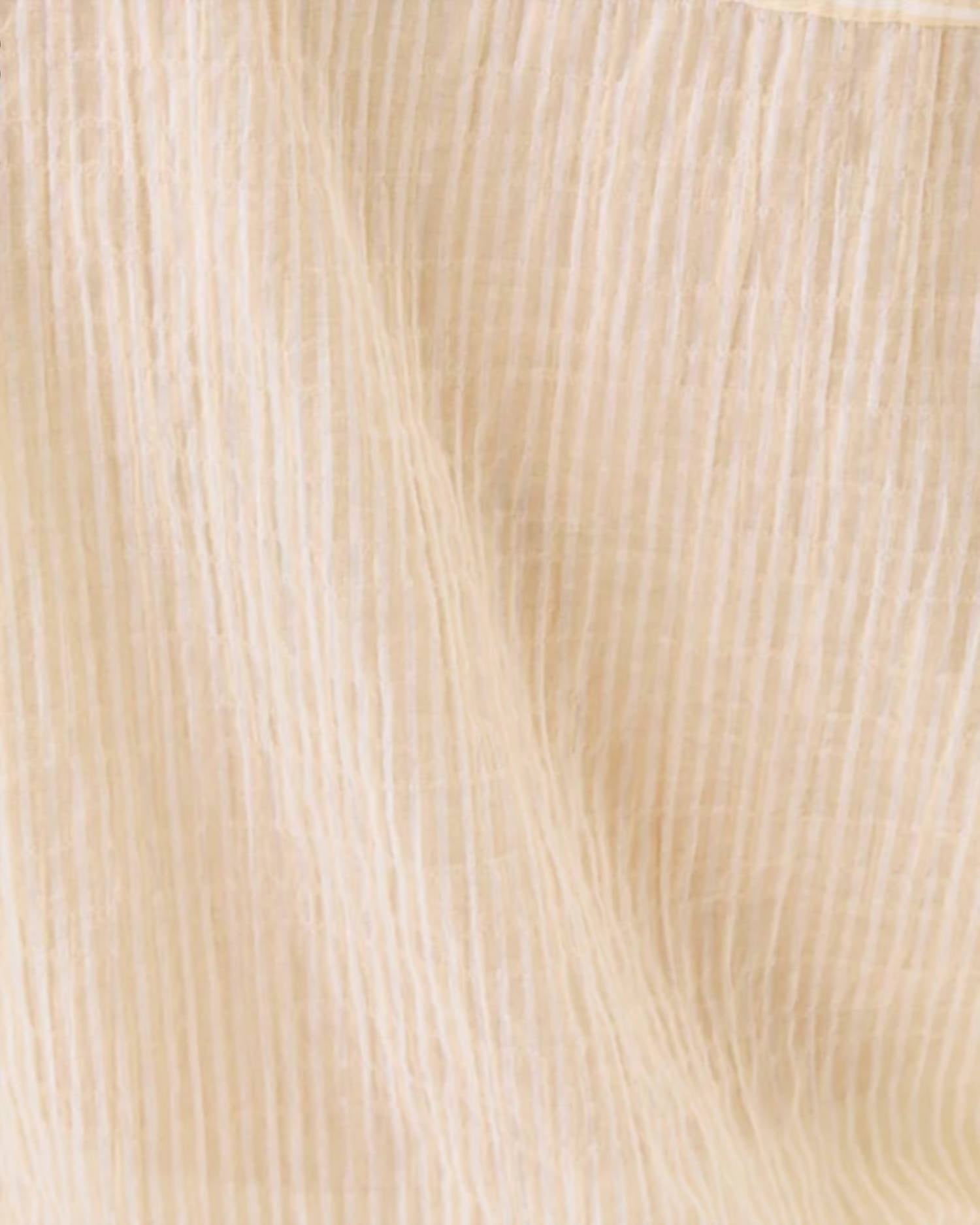Lilly Pulitzer Sea View Button Down Top in wicker tan ltwt oxford stripe - women's shirt - view 5