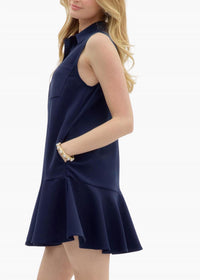 entro Weekend Mini Dress in navy - women's dress - detail view