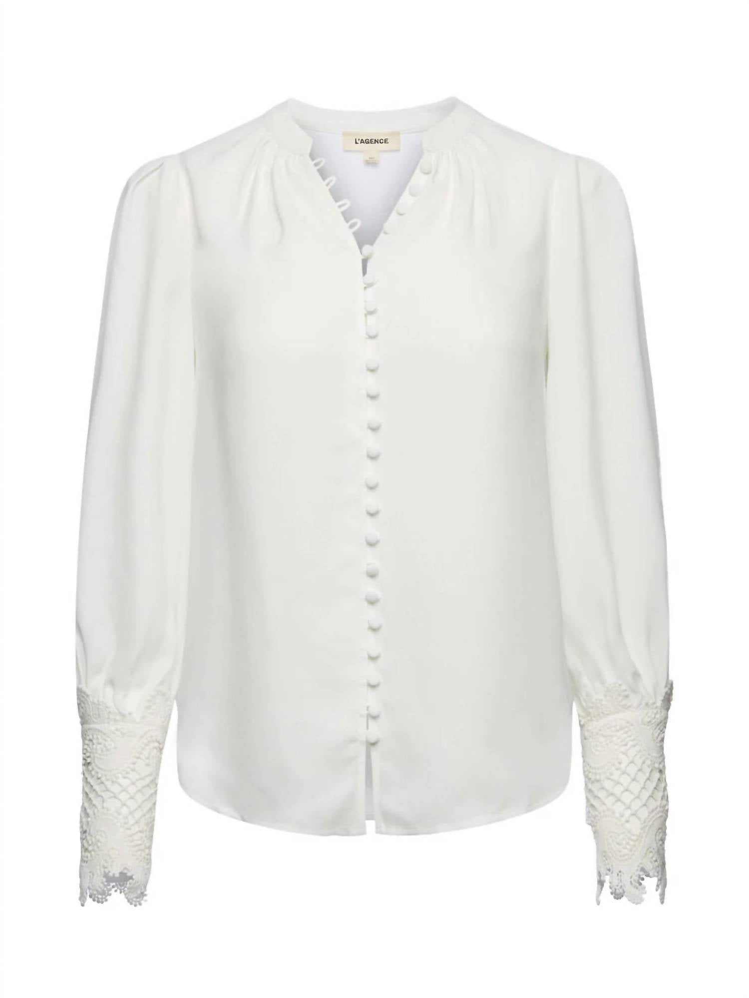 L'Agence - Women's Ava Lace Cuff Blouse