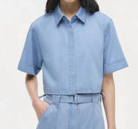 Jonathan Simkhai - Bishop Tailored Denim Crop Top
