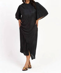 Fashion Szn Curve - Ruched Side Flutter Sleeve Midi Dress - Plus