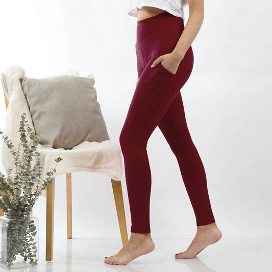 Zenana - Wide Waistband Leggings With Pockets