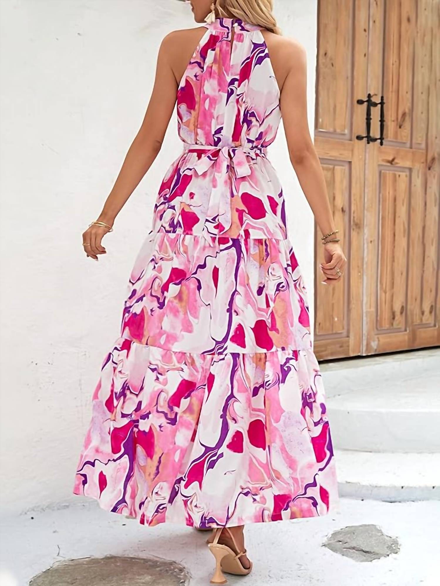 Miss Sparkling - Halter Maxi Dress