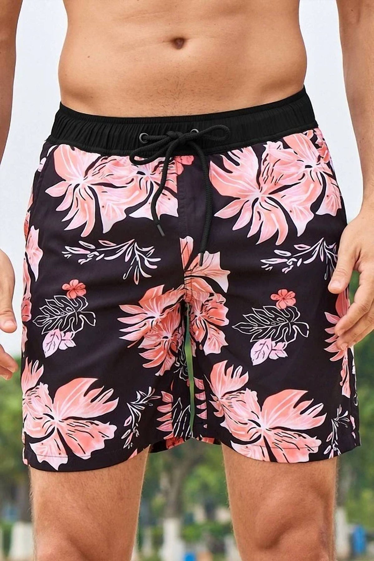 Marina Threads - Coral Floral Swim Trunks
