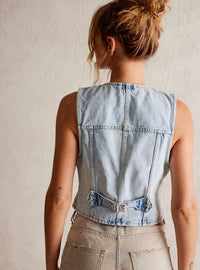Free People - Tate Denim V-neck Vest