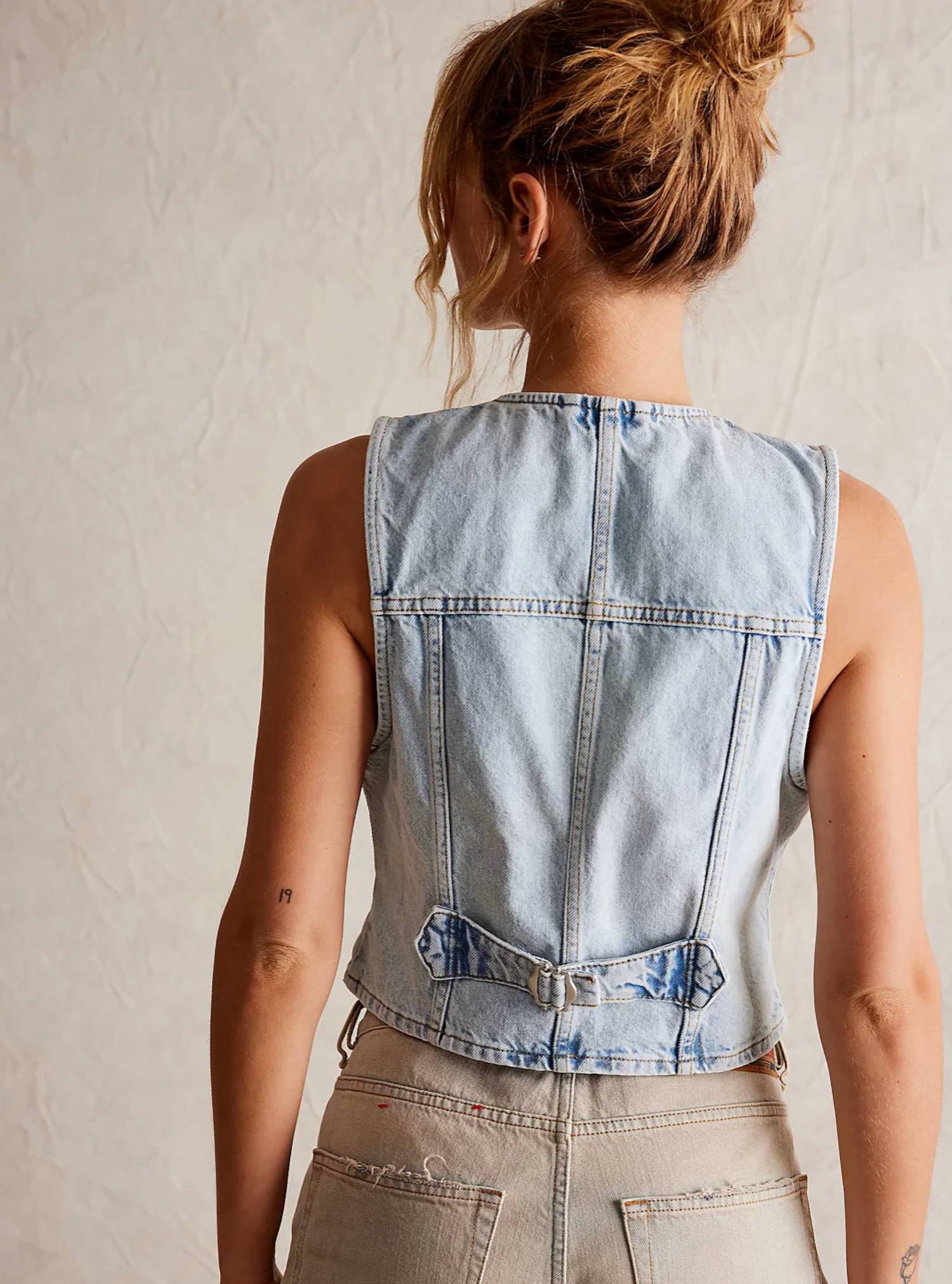 Free People - Tate Denim V-neck Vest