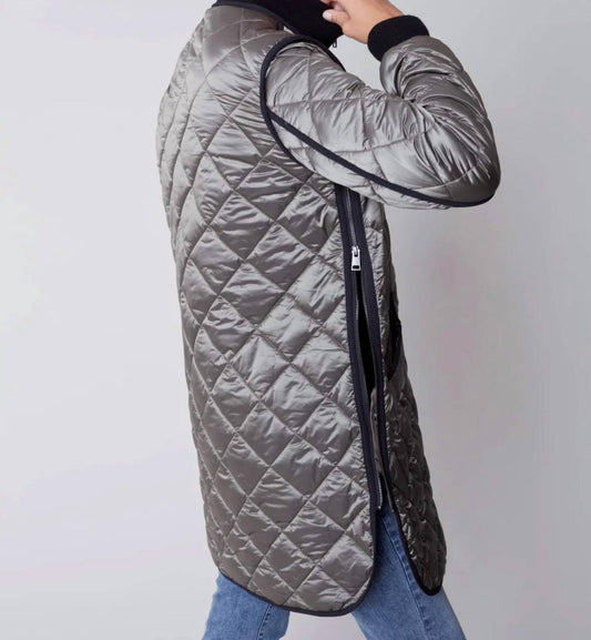 Charlie B - Zip Front Iridescent Quilted Jacket